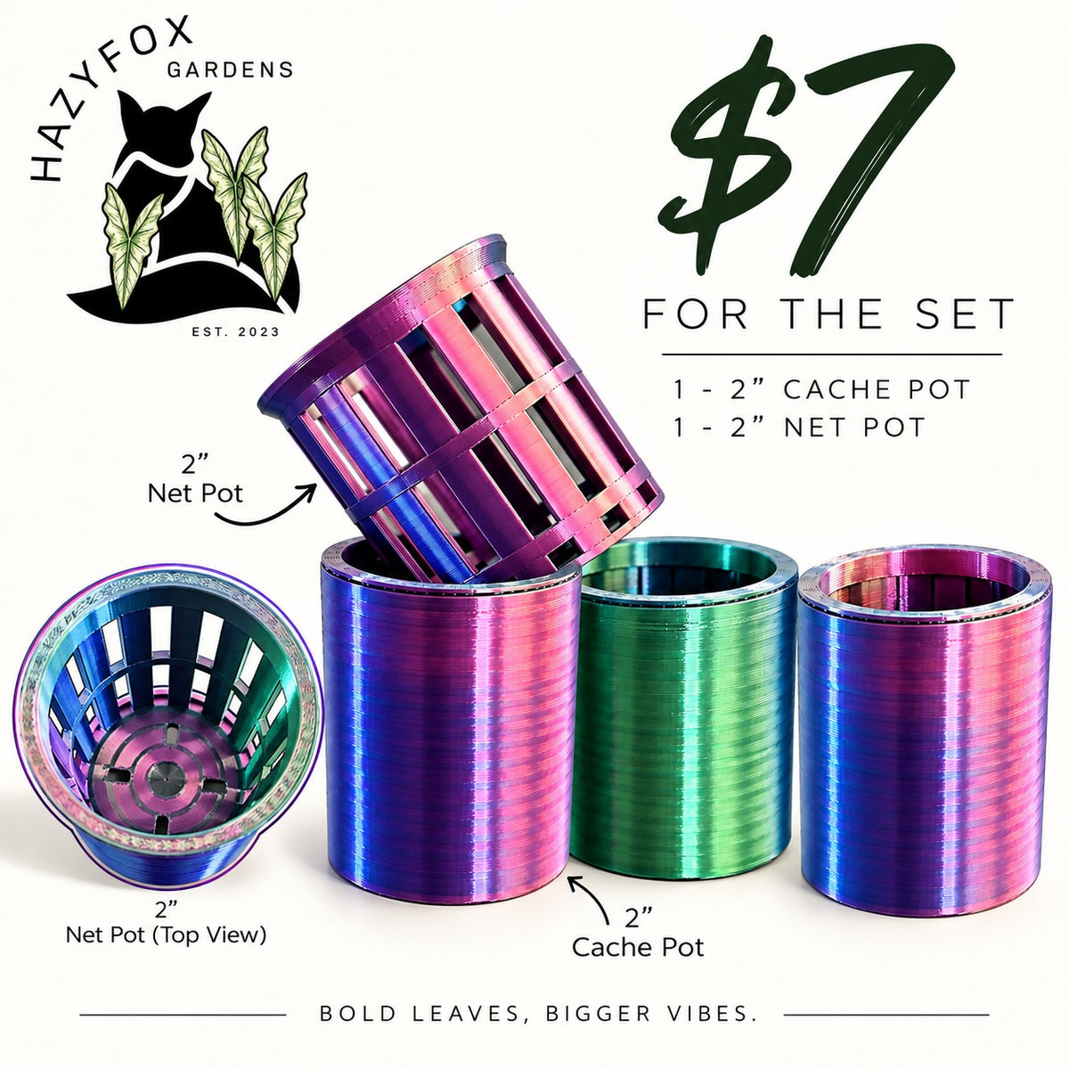 Bottoms Up 2" Self-Watering Pot Set
